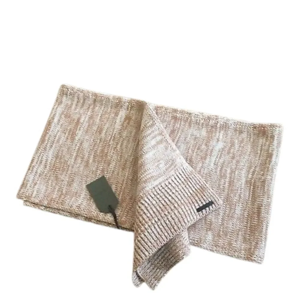 All Saints Marled Ribbed Almond Brown Scarf Wool NWT